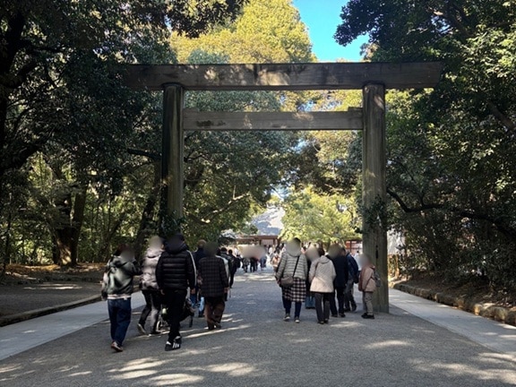 鳥居の奥に見える本殿